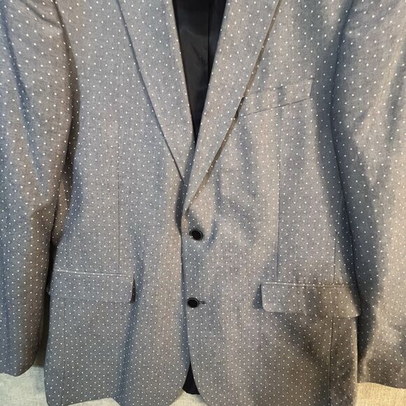 Tommy Hilfiger Linen Sport Coat Mens L42 Blazer Microdot Pattern 2 Button - Picture 3 of 11